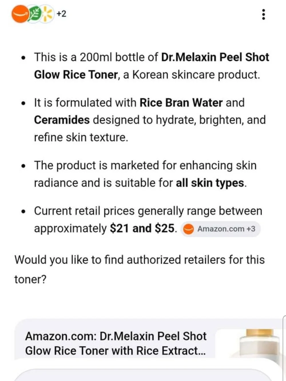 Dr. Melaxin Peel Shot Glow Rice Toner - White & Gold